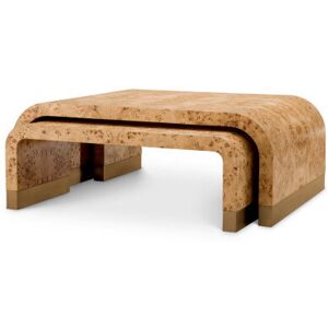 Eichholtz Quinton soffbord light brown mappa burl 3-set Eichholtz