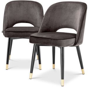 Eichholtz Cliff matstolar savona grey velvet 2-set Eichholtz