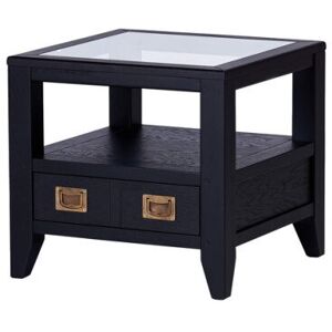 Newport Martino sidobord glasskiva iconic black Newport