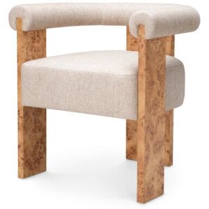 Eichholtz Percy karmstol light brown mappa burl veneer Eichholtz